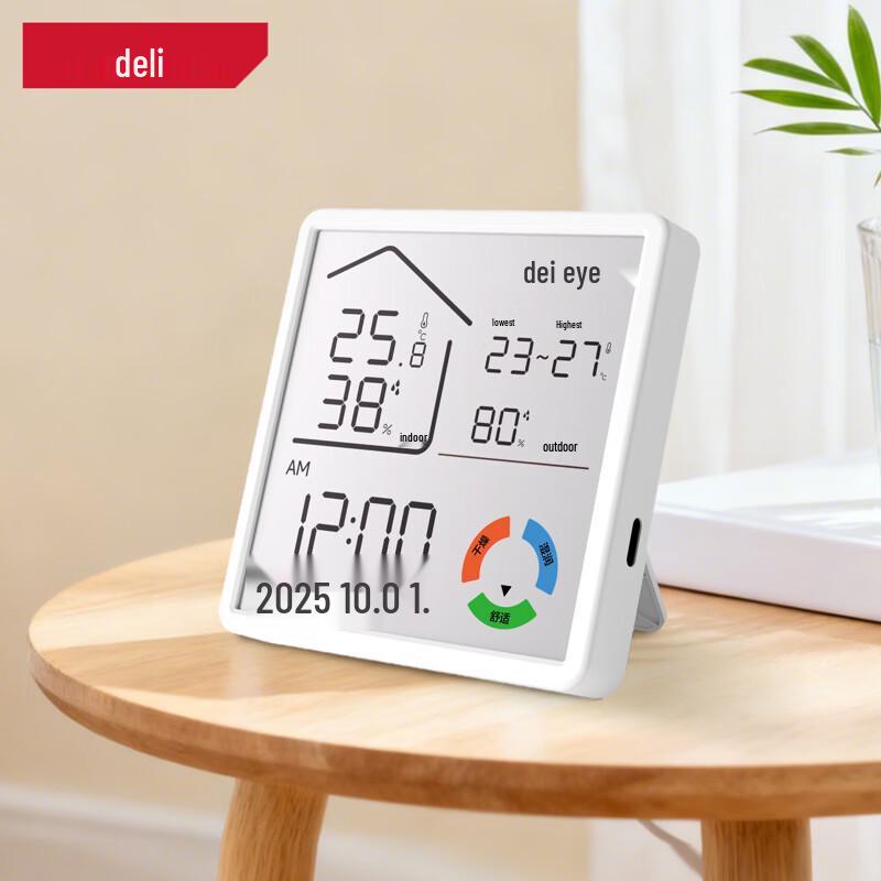 Deli Smart WiFi Indoor/Outdoor Temperature and Humidity Monitor