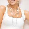 Collana - Perlinea - Perla coltivata d'acqua dolce AAA+ - 7-8 mm - Bianco naturale - 160 cm