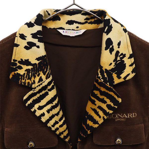 LEONARD SPORT Corduroy Zip Best Brown Women Used