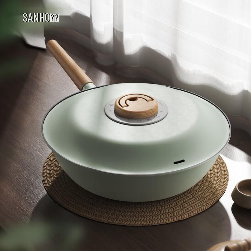 Sanhe Weina Non-Coated Titanium-Infused Stainless Steel Wok