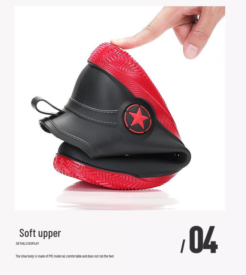 Men's Low-Cut Waterproof Non-Slip Rubber Ankle Rain Boots 