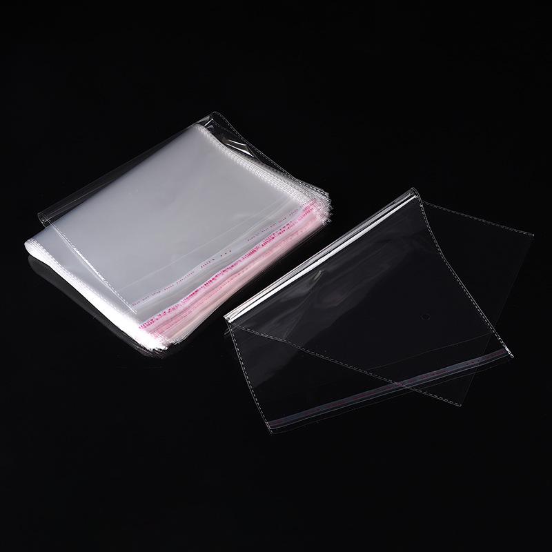 In Stock Transparent Self-Adhesive OPP Bags for Clothes, Sticker Printing, Self-Sealing Flat-Mouth Plastic Packaging Bags