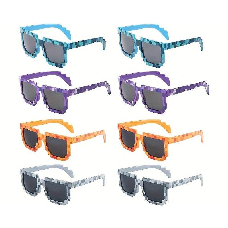 

8-битные игровые очки Мозаичные очки Пластиковая оправа Взрослые Забавный подарок для вечеринки Фестивальные декоративные очки Забавные очки Игривый стиль