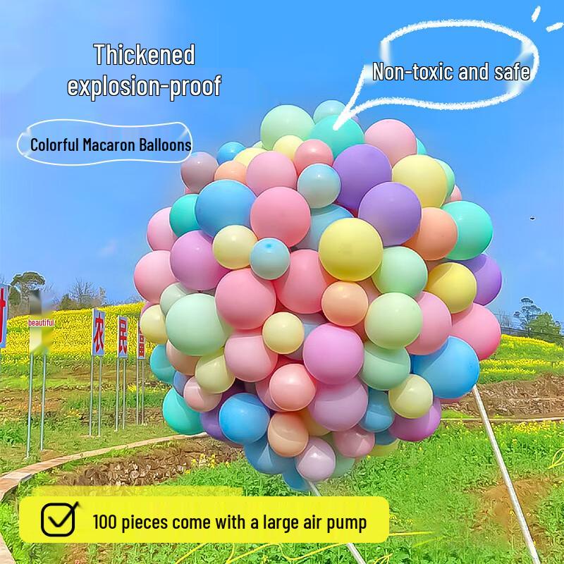 Assorted Macaron Party Balloons with Pump