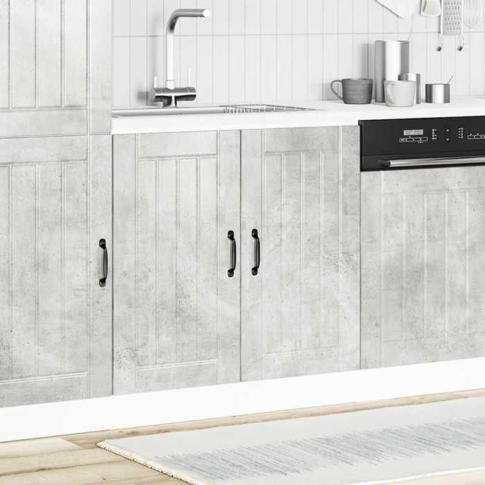 VidaXL Lucca Concrete Grey Engineered Wood Washbasin Base Cabinet, Kitchen Base Cabinet, Kitchen Drawer Base Cabinet, 853691