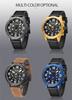 RUIMAS Relogio Masculino Fashion Men Quartz Watch Leather Sport Military Wristwatch Waterproof Clock with Auto Date 595