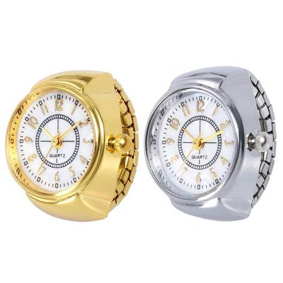Mini-Paaruhren für Damen und Herren, Ringuhr, rundes Zifferblatt, arabische Ziffern, analog