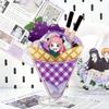 Kawaii Crepes Acrylic Pins Ornaments for 58mm 65mm 75mm Anime Badges Japan Style Blueberry Crepes Shaped Figurines Wholesales