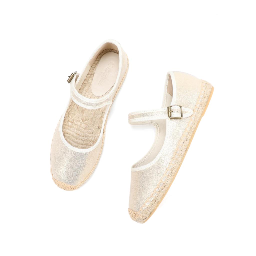 Eleganti Espadrillas Mary Jane Scarpe Piatte da Donna con Tomaia in Tela Traspirante Mocassini da Donna