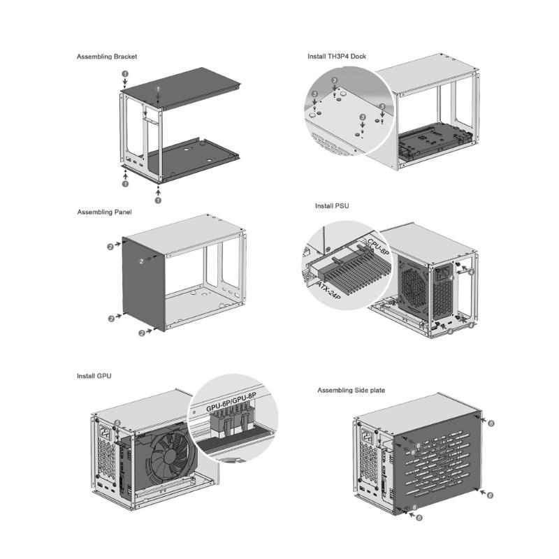 SFX PC Case- Chassis- Frame Support TH3P4G3 SFX -compatible Hub- Supports SFX and  (1U) Power Bracket