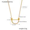 French Retro Geometric White Mother-of-Pearl Pendant Clavicle Chain Earrings In Titanium Steel and 18K Gold for Women