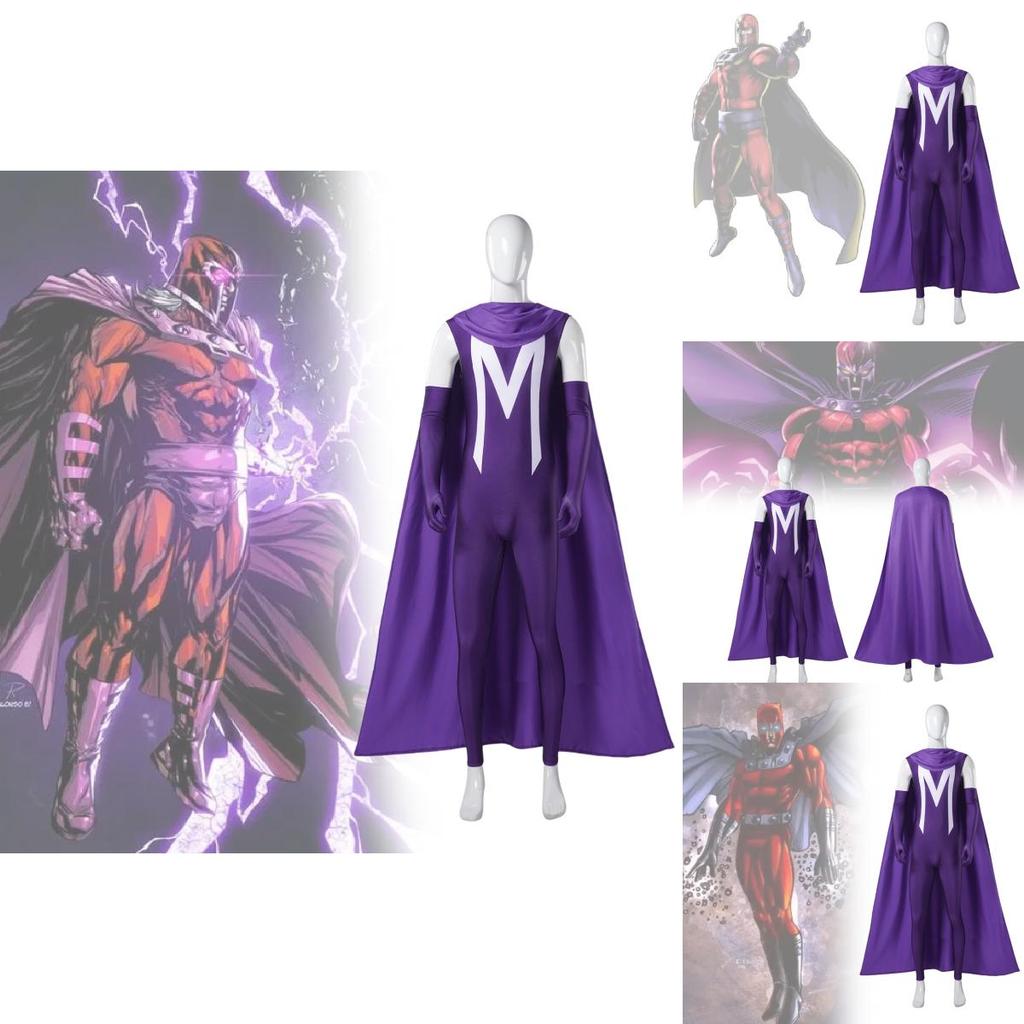 Premium Unisex Cosplay Bodysuit für Halloween Magneto Inspiriertes Superhelden Performance Kostüm