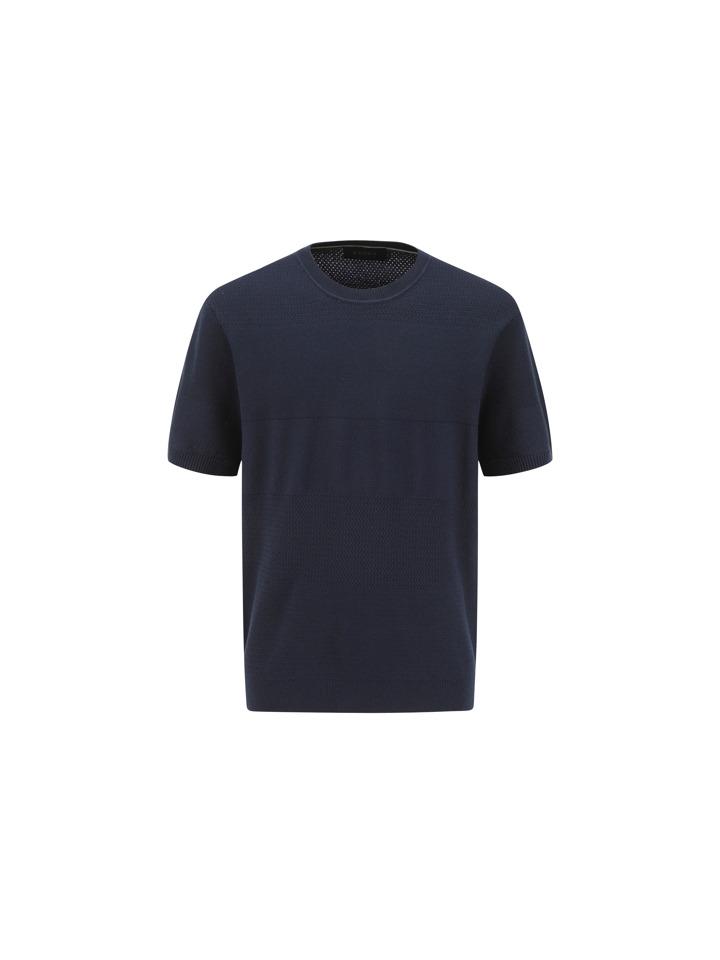 ZIOZIA Men'S) Miracle Block Knit Short Sleeve Sweater_Aaf2Er1102Nv