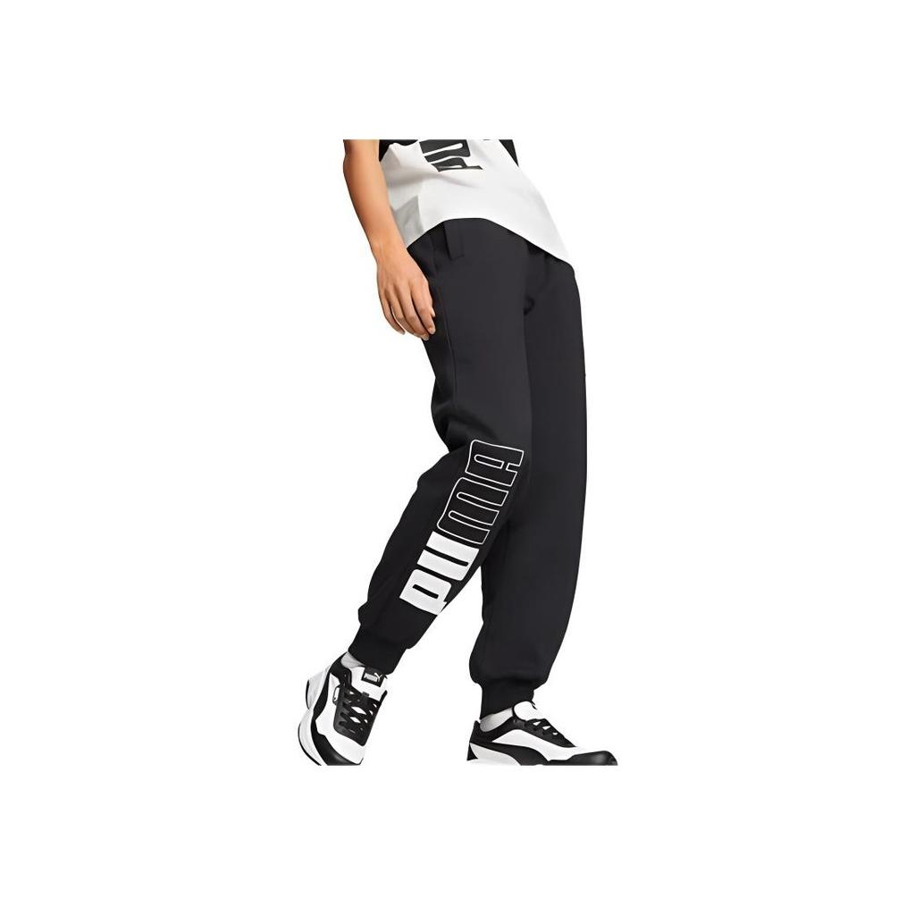 Puma Basic Series Comfortable Soft Logo Letter Print Knitted Sports Pants Women Pants Black 680273-01