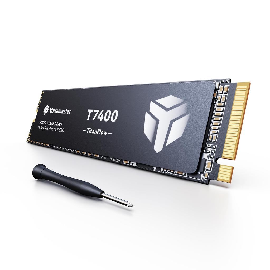Yottamaster T7400 2TB SSD PCIe Gen4x4 NVMe Internal SSD Maximum Read Write 3D TLC NAND Compatible with Gaming PS5 PC Laptop Storage Expansion M.2