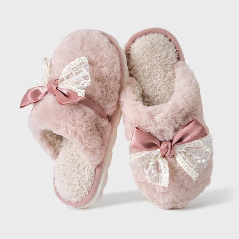 Mao Mao Hausschuhe Herbst und Winter Damen Indoor Zuhause Rutschfest und Warm Halbschlepp Baumwollschuhe 2025 neue Baumwollhausschuhe können draußen getragen werden