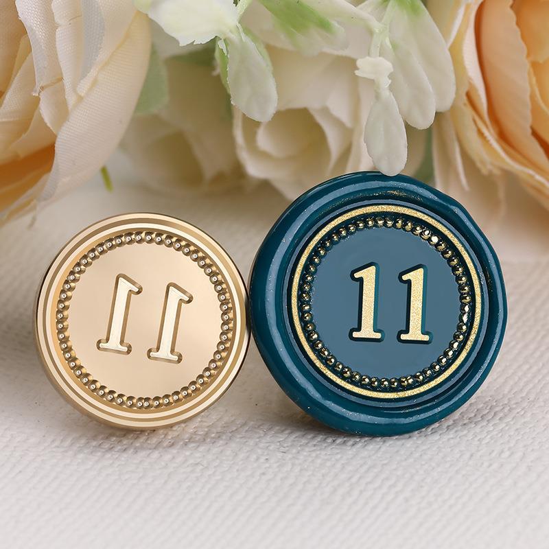Stamp 2.5*2.5cm Digital 1~20 Series Copper Head Fire Paint Seal Arabic Serial Number Seal Head Solid Brass Carving Stamps