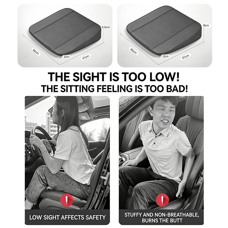 Cuscino per Seggiolino Auto Inclinato Rialzo Altezza Seduta Traspirante Tappetino Anti-Fart Rialzo Regolabile per Seggiolino Auto