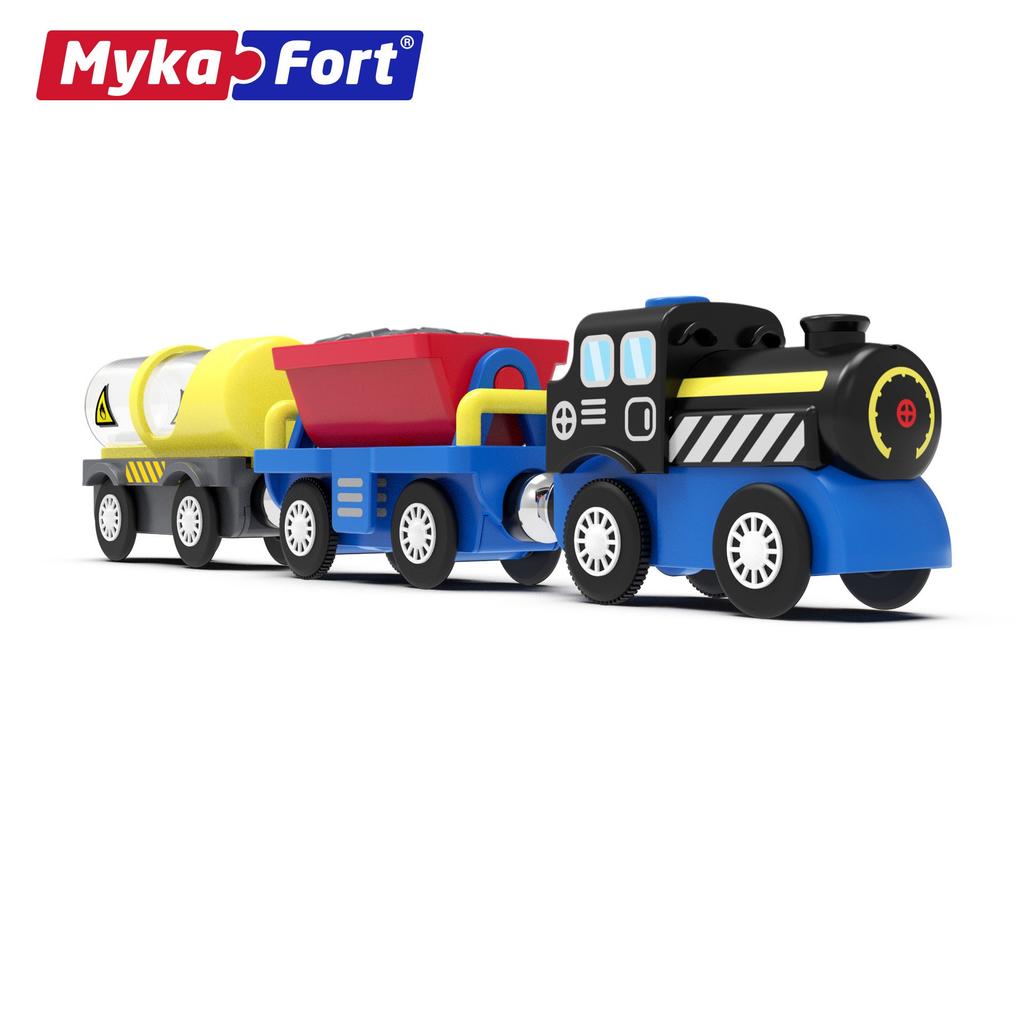 Small Train Wooden Track Electric Toy Simon Engineering Car Children's Wooden Educational Assembled Toy Car