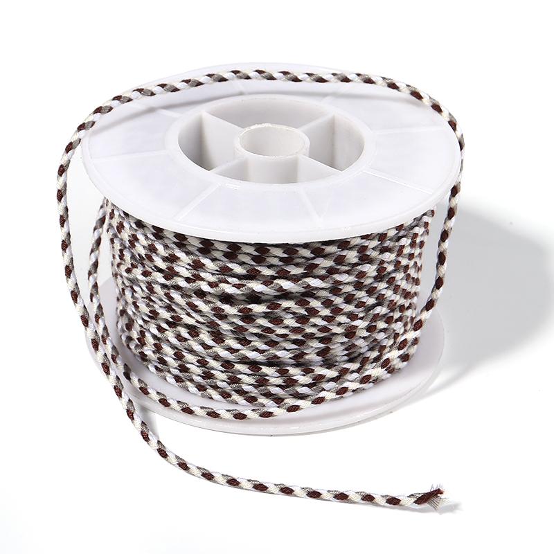 25M/Roll Colorful Cotton Thread Rope Four-Strand Braided Twist Cord for Jewelry Making DIY Bracelet Decoration Lanyard Supplies