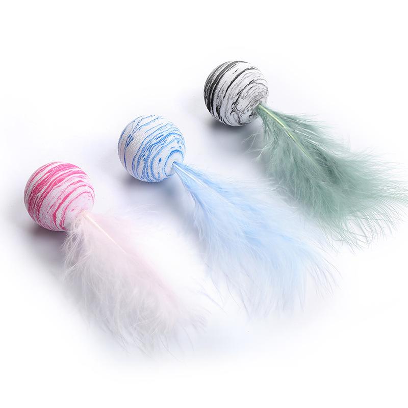Starry Sky Feather Cat Toy - Lightweight EVA Foam Ball чёрный