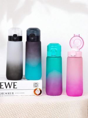 1pc 650ml Flavored Water Bottle with Random 1 Flavour Pods Air Water Bottle Frosted Black Air Sport Fitness Camping Cup