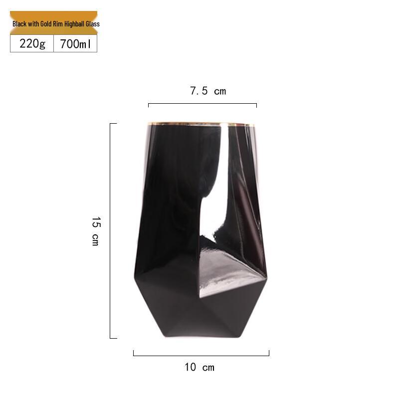

Gold Rim Black Plated Stemmed Glass