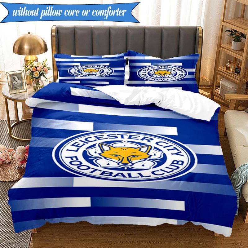3PCS City Football Club Printed Soft Bedding Set,Including 1pc Duvet Cover And 2pcs Pillowcases Perfect for Bedroom, Dormitory, Fan Gift