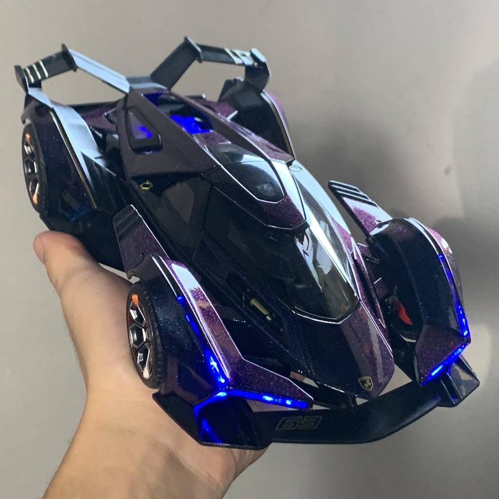 1/18 Lamborghini Vision Gran Turismo V12 GT Diecast Alloy Children's Toy Car Holiday Present High Simulation Collectibles Home Interior Gift