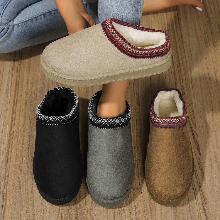 

Women s Plush Lining-Soft Muffin Bottom Thick Bottom Slippers Home Outdoor Plush Slippers Thickened Warm Lightweight Comfortable Shoes 36 верблюд
