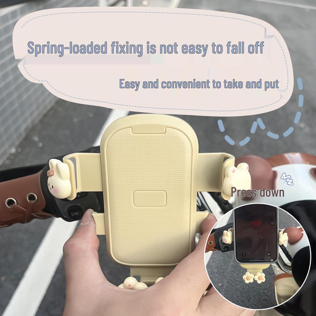 Cute Macaron Motorcycle & Bicycle Phone Holder for Girls' Delivery & Electric Scooters
