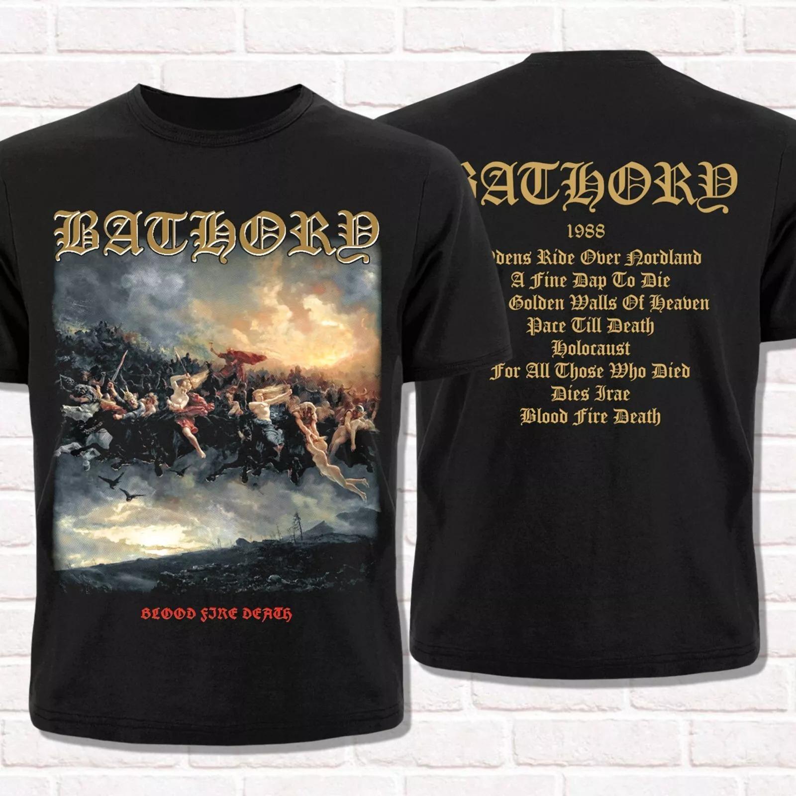 

2025 New Vtg Bathory Band Gift for Fans Heavy Cotton Black Unisex All Size T Shirt Unisex Cotton Short Sleeve High Street - M... 5XL