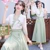 Vintage Chinese Cheongsam & Tang Suit Two-Piece Hanfu Set for Women