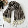 Winter Scarf for Women High End Fashion Houndstooth Shawl  Long Tassel Imitation Cashmere Men's Warm Scarf