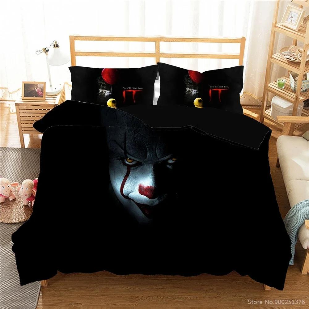 Stephen King's It Twin Full Queen King Duvet Cover Set HD Comforter Cover Bedclothes for Kids Bedding Sets Bedroom Decor