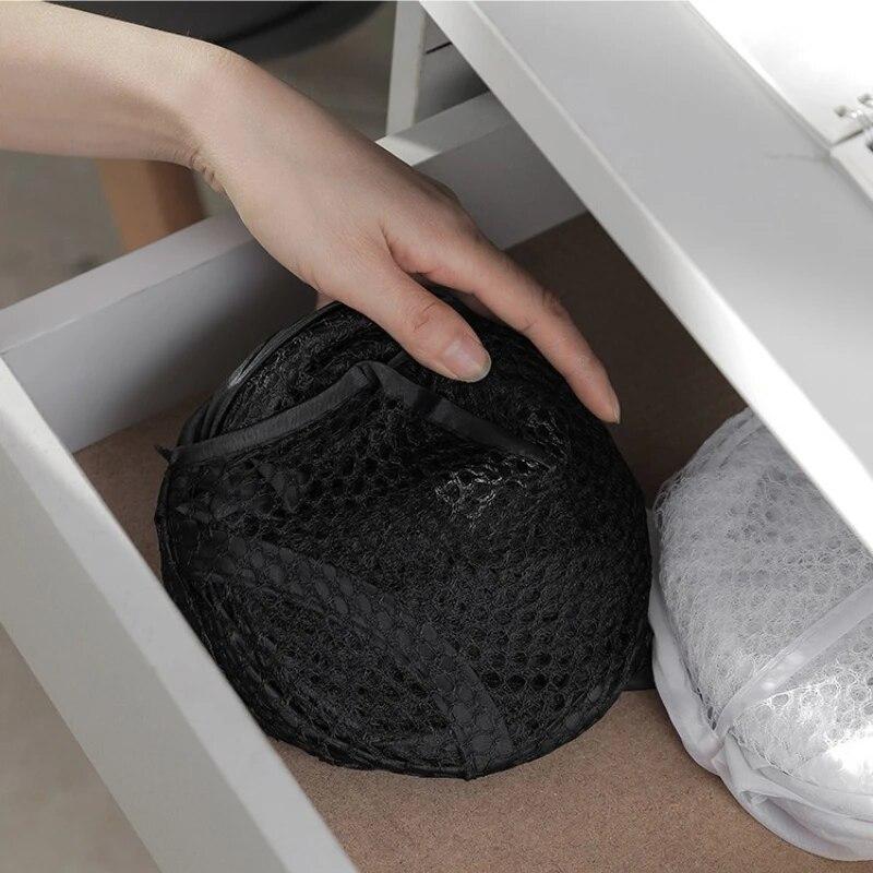 Folding Laundry Basket Organizer for Dirty Clothes Bathroom Clothes Mesh Storage Bag Household Wall Hanging Basket Frame Bucket