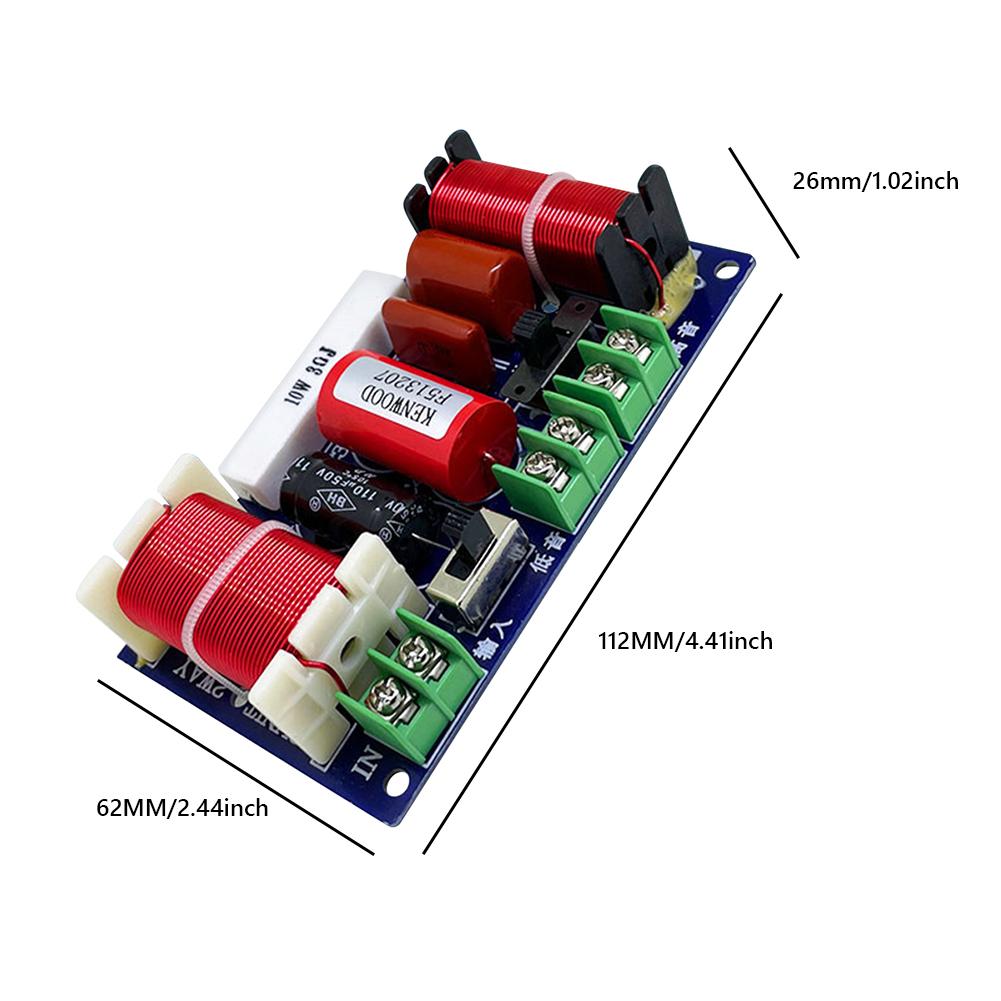 2-Way Speaker Audio Frequency Divider Adjustable Frequency Point 250W DIY Speaker Filter Circuit Home Theater Audio Modification