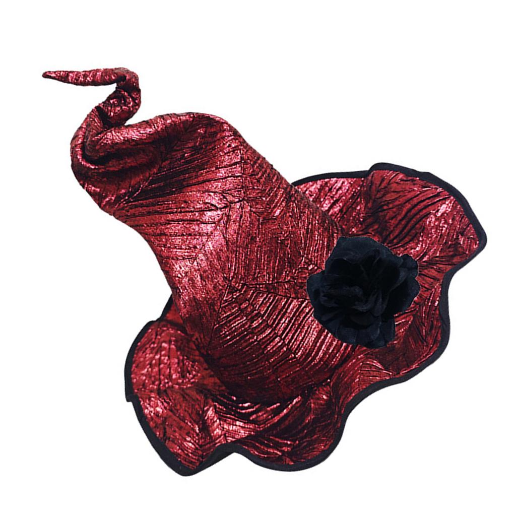 Fashion Witch Hat Breathable Witch Cap with Detachable Flower For Halloween Party And Theatrical Performances Dressingup