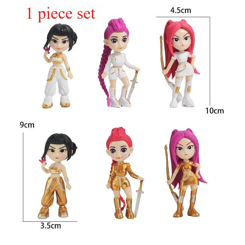 KPOP Demon Hunter Group Rumi Mira Zoe PVC Doll Figure Toy Collectible Statue Model Desk Ornament Decorative Figurine for Gift