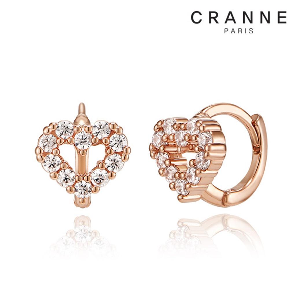 14K Heart One-Touch Earrings (Gold Filled) C24EGF106