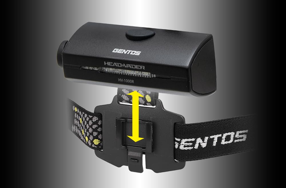 GENTOS Head Vader LED USB 720 Hours of Operational Run Rear View Requires Dedicated Rechargeable Battery HV-1000R Headlamp, Rechargeable, Lumens, 6.5
