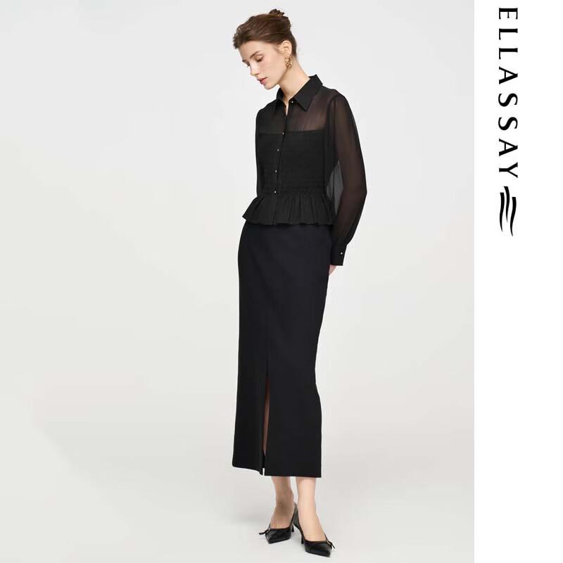 ELLASSAY Elegant Lantern Sleeve Commuter Shirt