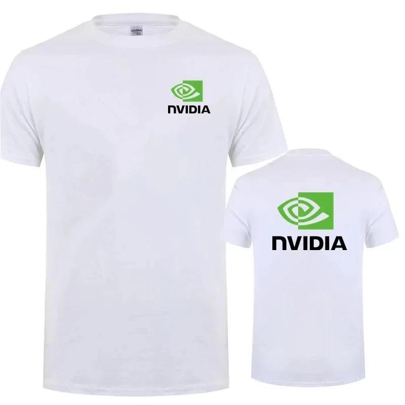 Nvidia T Shirt Men Summer Short Sleeve Cotton NVIDIA T-shirts Man Tops Cool Tshirt 2026 Round Neck Pure Cotton Harajuku