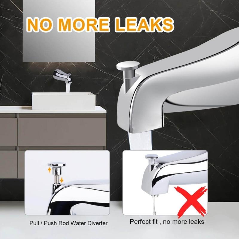 Convenient Pulls Down Bathtub Spouts Bathtub Diverter Temperature Control Tub Fixture Easy Water Flows Adjustment Alloy