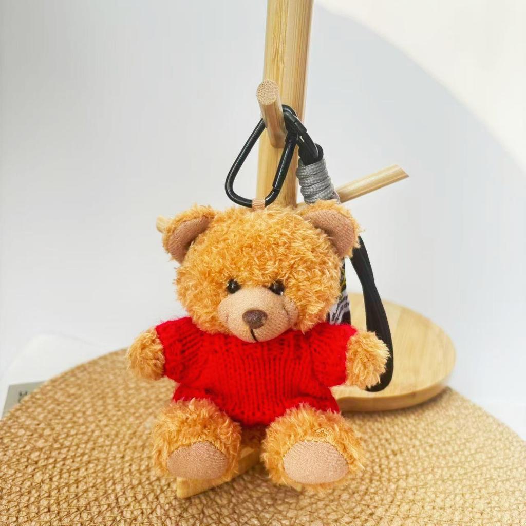Wearable Teddy Bear Keychain Pendant – Plush Toy Gift for Graduation Season with Logo Print