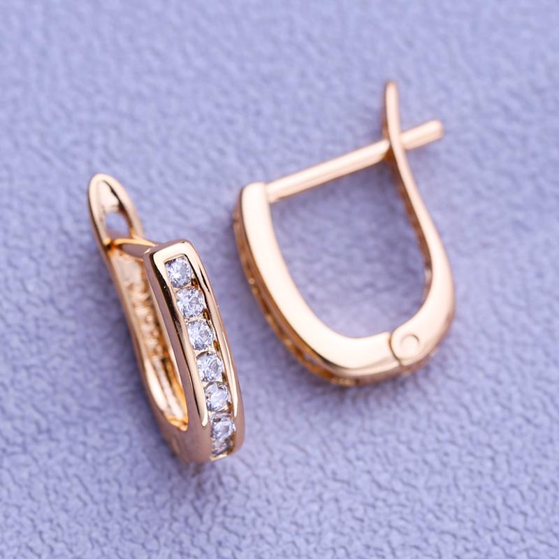 MINTHA Klasik Klipsli Küpeler Trend Rose Gold Rengi Düğün Günlük Moda Takı Yeşil Kübik Zirkonya Geometri Küpeler Kadınlar İçin Gelin Küpeleri