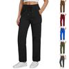 Pantalon de plage décontracté pour femme, taille haute, jambes larges, avec poches, pour les vacances