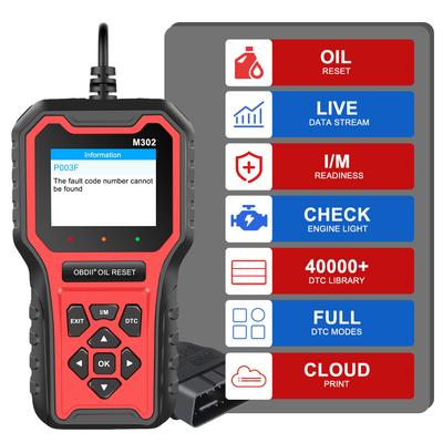 M302 Multi-language Automotive Fault Diagnosis Tool Car OBD2 Scanner Code Reader Car Accessories Clear Fault