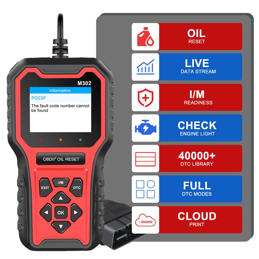 M302 Multi-language Automotive Fault Diagnosis Tool Car OBD2 Scanner Code Reader Car accessories Clear Fault