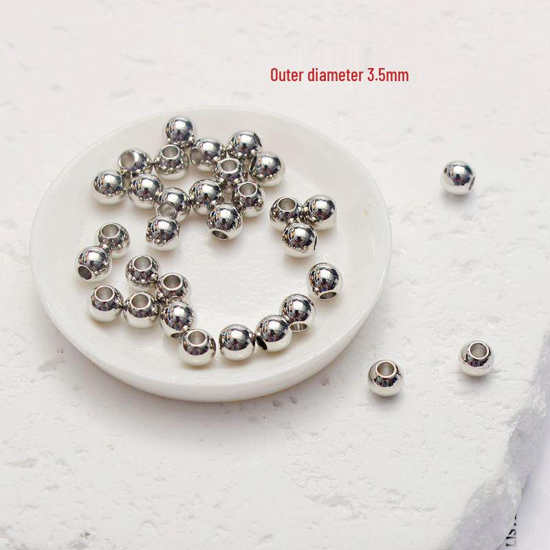 18K Gold Accessory: Shiny Small Solid Copper Round Beads for DIY Handmade Bracelets and Jewelry Spacers